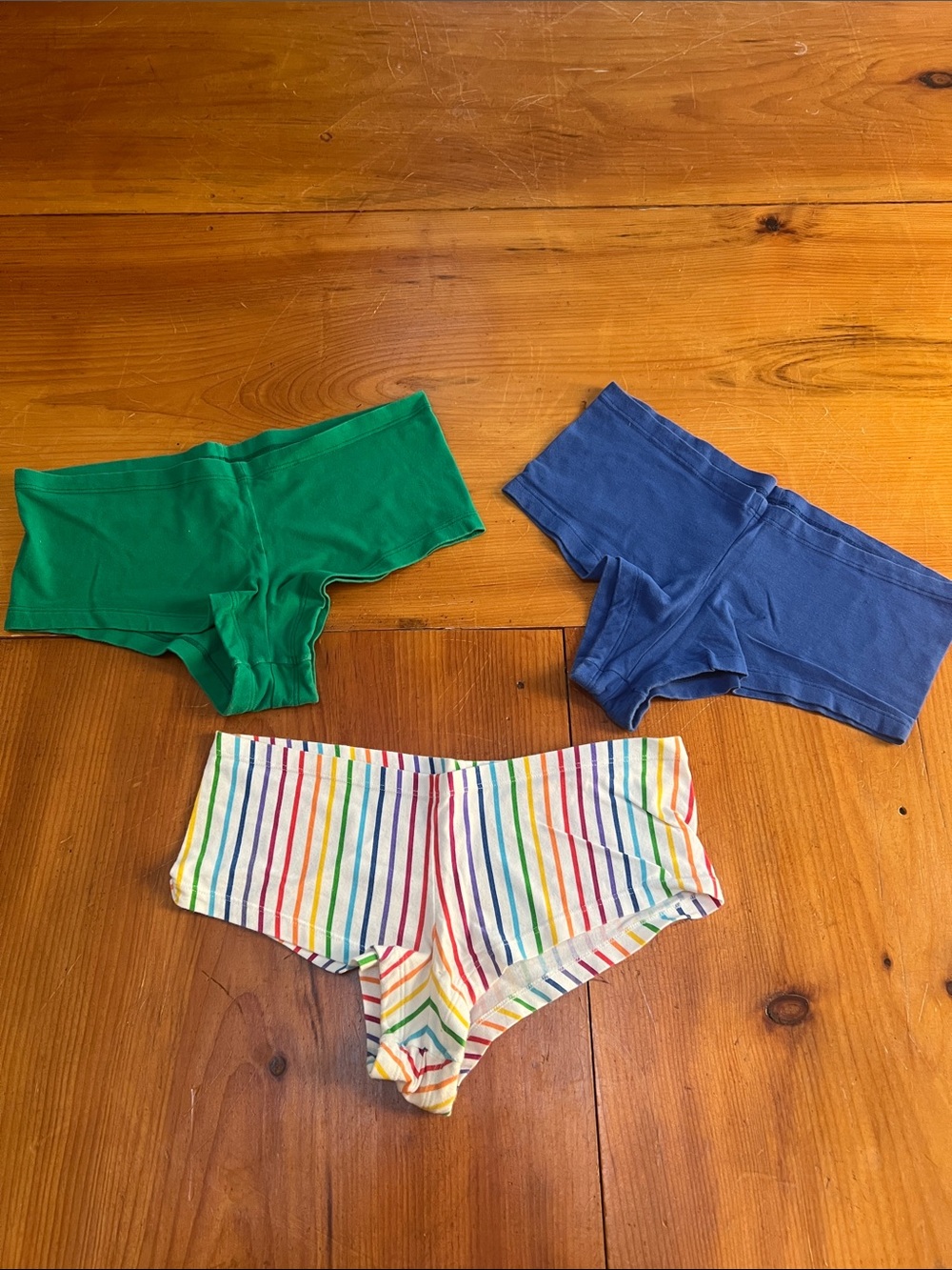 Set of three American Apparel cotton boy briefs style panty size Large